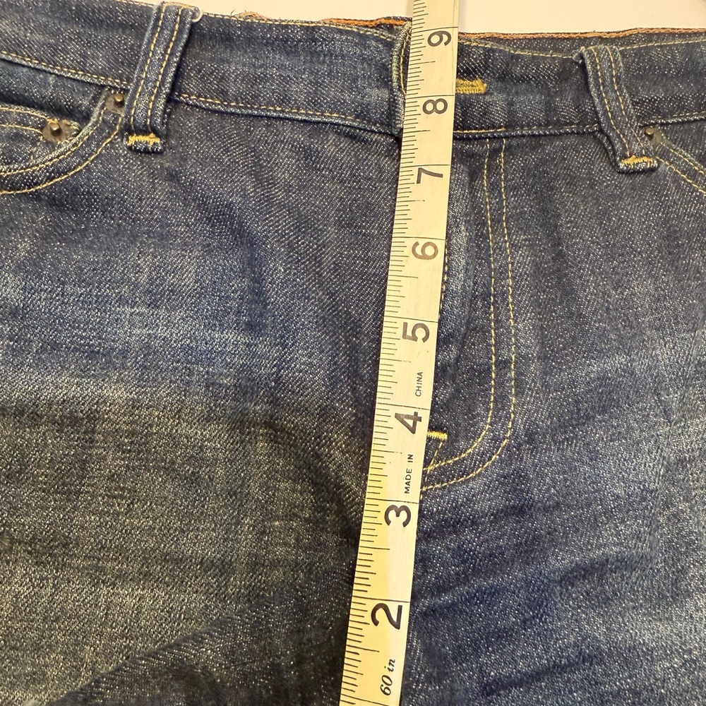 J. Crew Factory Shorts Mid Rise Stretch Hipslung Dark Blue Denim Cuffed EUC - Picture 4 of 13